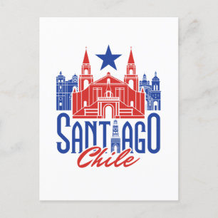 Santiago Chile Chilean Souvenir Travel Vacation Vykort