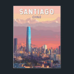 Santiago Chile Illustration Resa Konst Vintage Vykort<br><div class="desc">Santiago retro vektor rese design. Santiago,  den livliga huvudstaden i Chile,  ligger mellan Anderna och Stillahavskusten och erbjuder en unik blandning av kosmopolitisk energi och naturlig skönhet.</div>