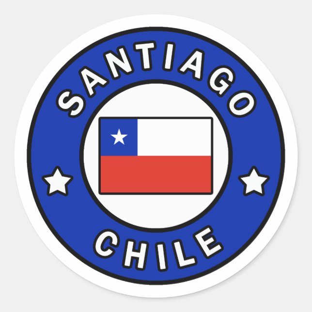 Santiago Chile Runt Klistermärke (Framsida)