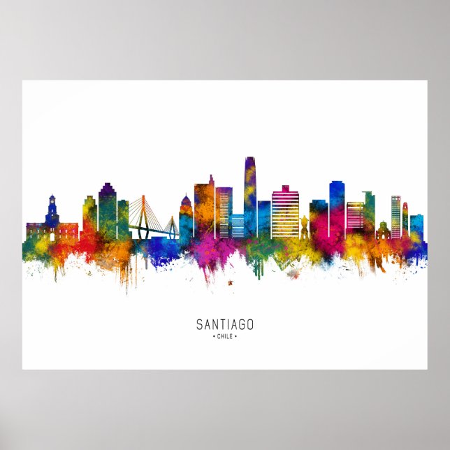 Santiago Chile Skyline Poster (Framsidan)
