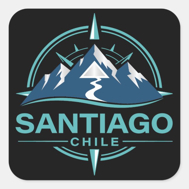 Santiago Chile South America Fyrkantigt Klistermärke (Framsida)