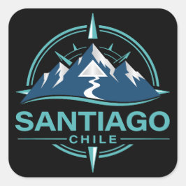 Santiago Chile Sydamerika Fyrkantigt Klistermärke