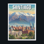 Santiago Chile Travel Vykort<br><div class="desc">Den chilenska huvudstaden Santiago är en sjudande stad som är belägen i bergen Andes centrala dal och som har en slående bakgrund med toppar med snö. Santiago grundades 1541 och blandar kolonialarkitektur med moderna skyscraper, vilket återspeglar dess rik och snabba tillväxt i städerna. Staden är Chiles kulturella, politiska och ekonomiska...</div>