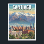Santiago Chile Travel Vykort<br><div class="desc">Den chilenska huvudstaden Santiago är en sjudande stad som är belägen i bergen Andes centrala dal och som har en slående bakgrund med toppar med snö. Santiago grundades 1541 och blandar kolonialarkitektur med moderna skyscraper, vilket återspeglar dess rik och snabba tillväxt i städerna. Staden är Chiles kulturella, politiska och ekonomiska...</div>