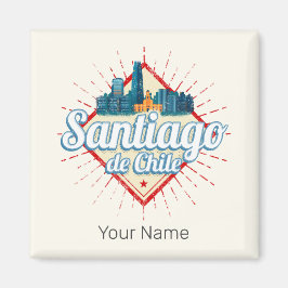 Santiago de Chile City Helgdag Retro Skyline Magnet