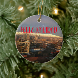 Santiago de Chile Panoramic Ceramic Ornament