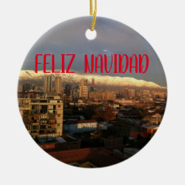 Santiago de Chile Panoramic Ceramic Ornament