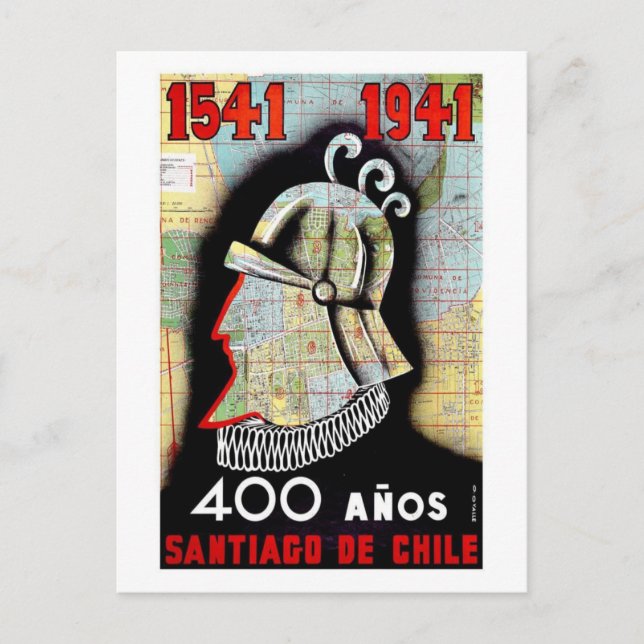 Santiago De Chile Vykort (Framsida)