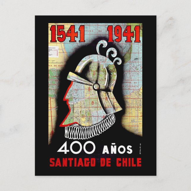 Santiago de Chile Vykort (Framsida)