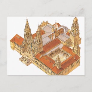 Santiago de Compostela Cathedral Spanien Vykort