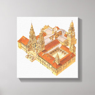Santiago de Compostela domkyrka. Spanien Canvastryck