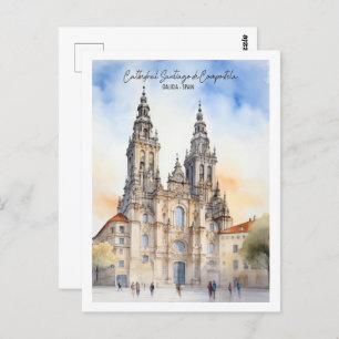 Santiago de Compostela Galicia Berömd Travel Ställ Vykort