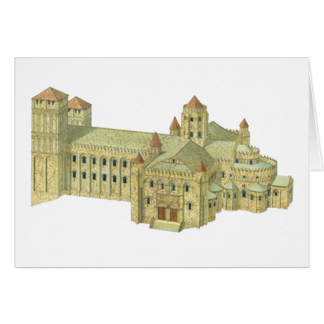 Santiago de Compostela romansk Cathedral. Hälsningskort (Framsidan Horizontal)