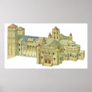 Santiago de Compostela romansk domkyrka. 3 Poster