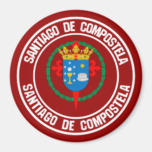 Santiago de Compostela Round Emblem Magnet