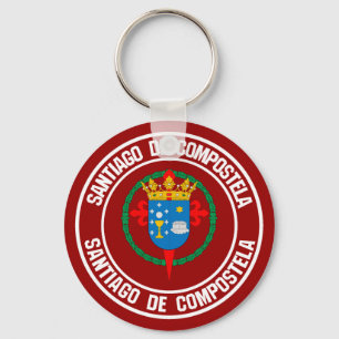 Santiago de Compostela Round Emblem Nyckelring