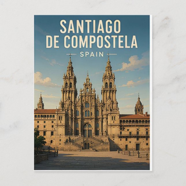 Santiago De Compostela Spanien Historisk Resa 🏙️ Vykort (Framsida)