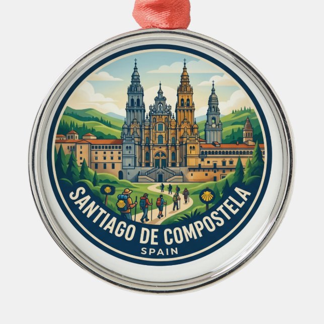 Santiago de Compostela Spanien Julgransprydnad Metall (Framsidan)
