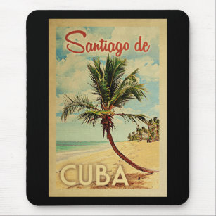 Santiago de Cuba Handflatan Träd Vintage resor Musmatta