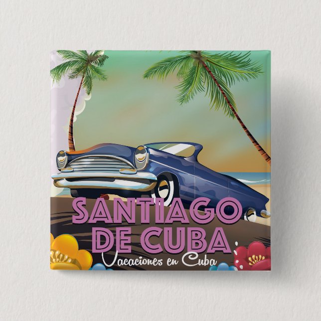 Santiago de Cuba - kubansk reseposter Knapp (Framsida)