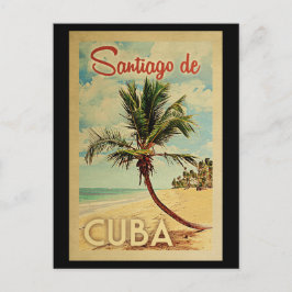 Santiago de Cuba Palmträd Vintage Resa Vykort