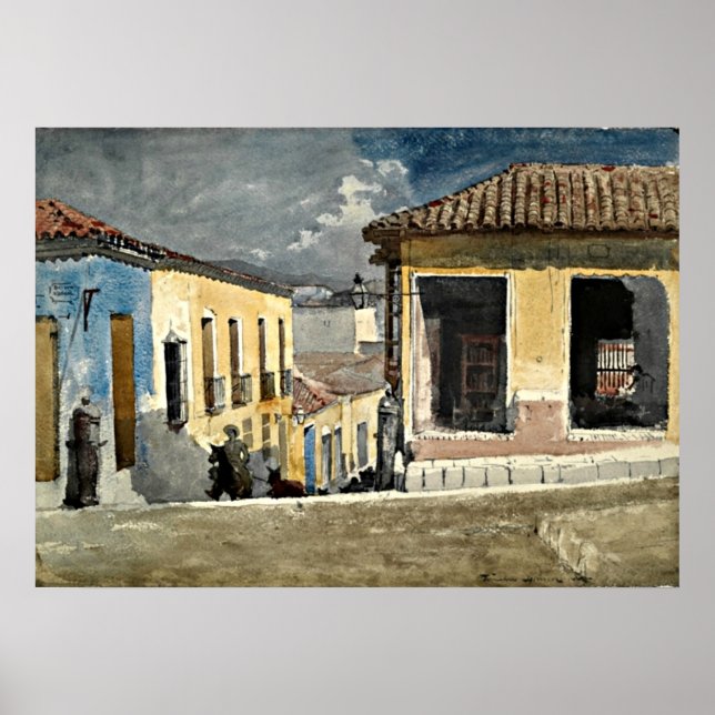 Santiago de Cuba Street Scene Poster (Framsidan)
