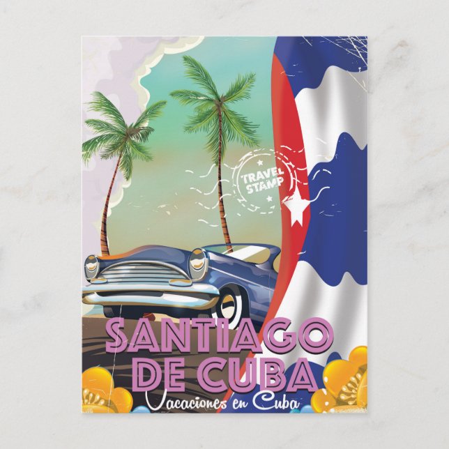 Santiago de Cuba Vintage resemålning Vykort (Framsida)