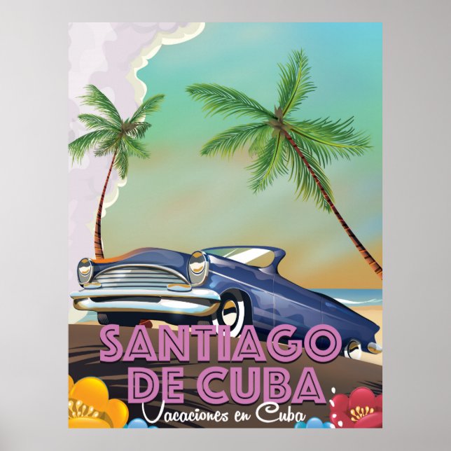 Santiago de Cuba Vintage resor poster (Framsidan)