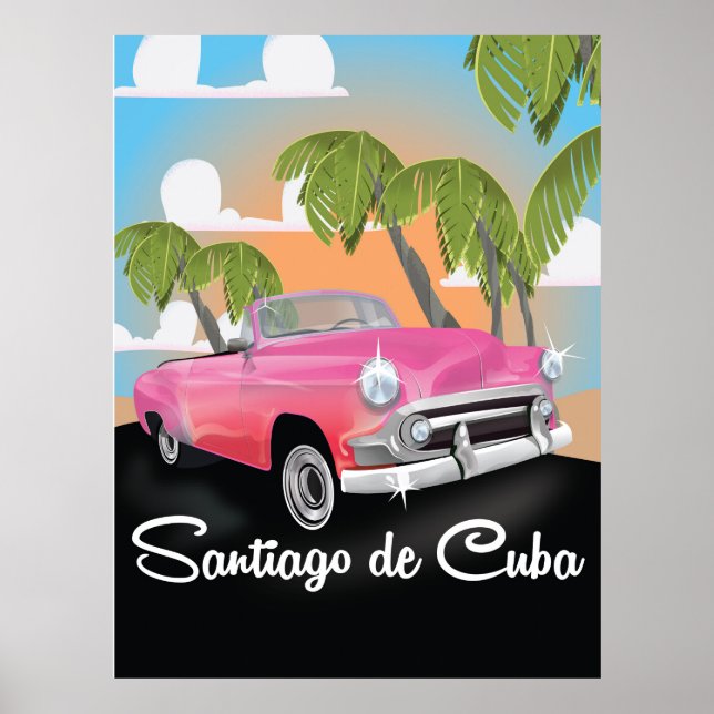 Santiago de Cuba vintage semestral resa poster. Poster (Framsidan)