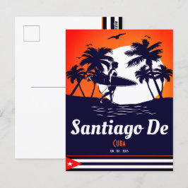 Santiago de Cuba Vintage Souvenirs Handflatan Träd Vykort