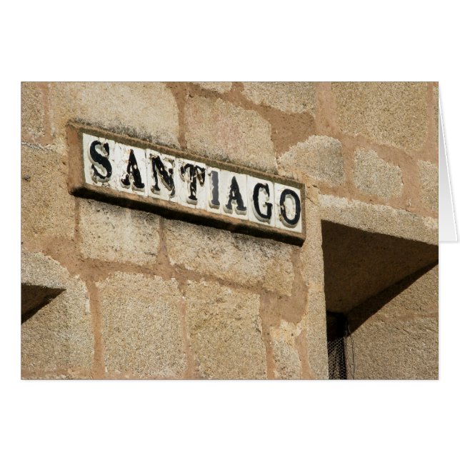 Santiago Street Sign Card Hälsningskort (Framsidan Horizontal)