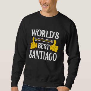 Santiago Surname Team Family Efternamn World's Bes Lång Ärmad Tröja
