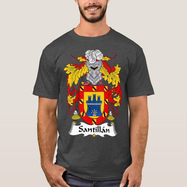 Santillan Jackar om Arm Family Crest T Shirt (Framsida)