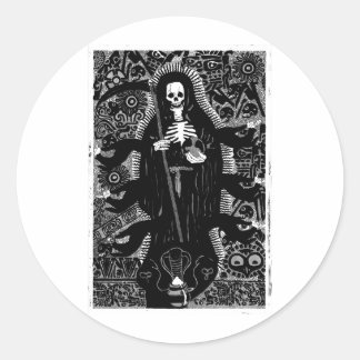 Santisima Muerte Runt Klistermärke
