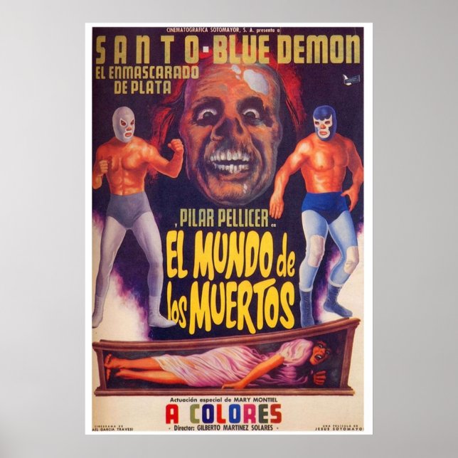 Santo Blue Demon El Mundo De Los Muertos Poster (Framsidan)