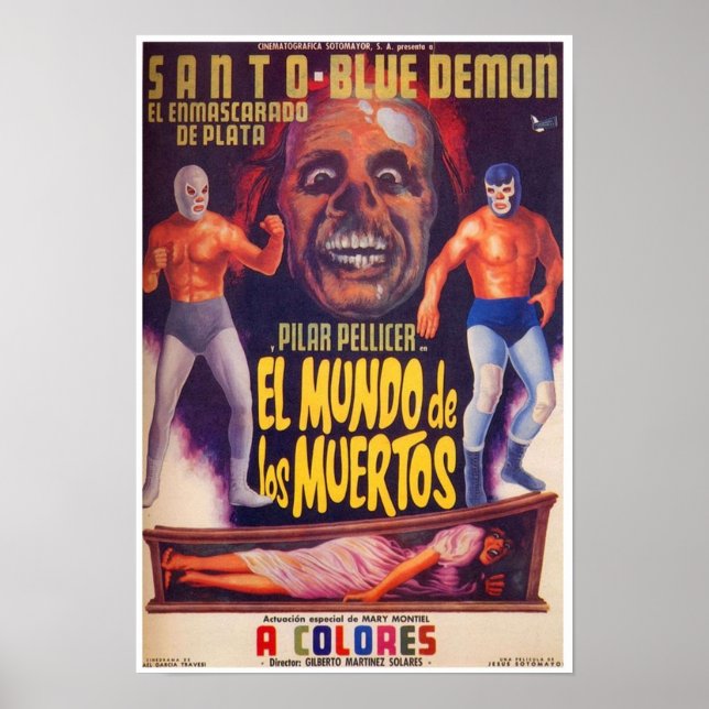 Santo Blue Demon El Mundo De Los Muertos Poster (Framsidan)