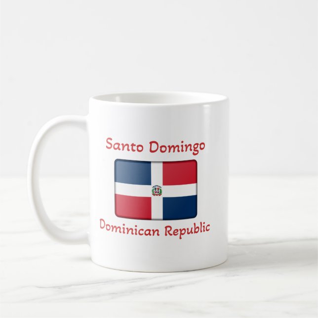 Santo Domingo Dominikanska republiken Flagga Coffe Kaffemugg (Vänster)
