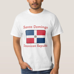 Santo Domingo Dominikanska republiken Flagga T-Shi T Shirt