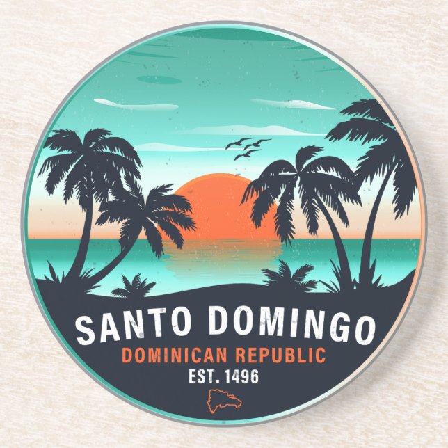 Santo Domingo Dominikanska republiken Retro Sunset Underlägg (Framsidan)