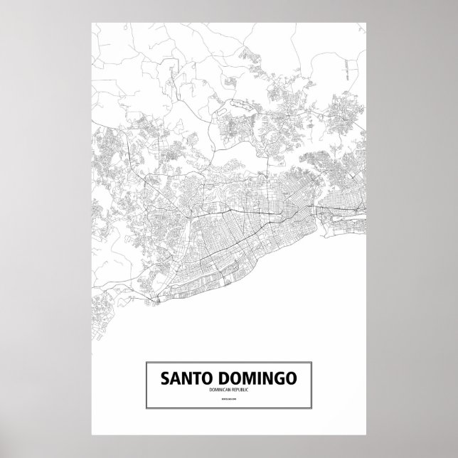 Santo Domingo, Dominikanska republiken (svart på v Poster (Framsidan)