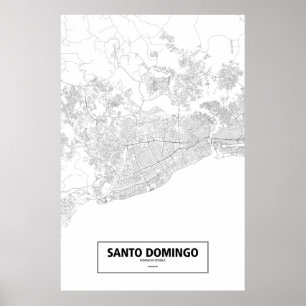 Santo Domingo Dominikanska republiken (svarten på Poster