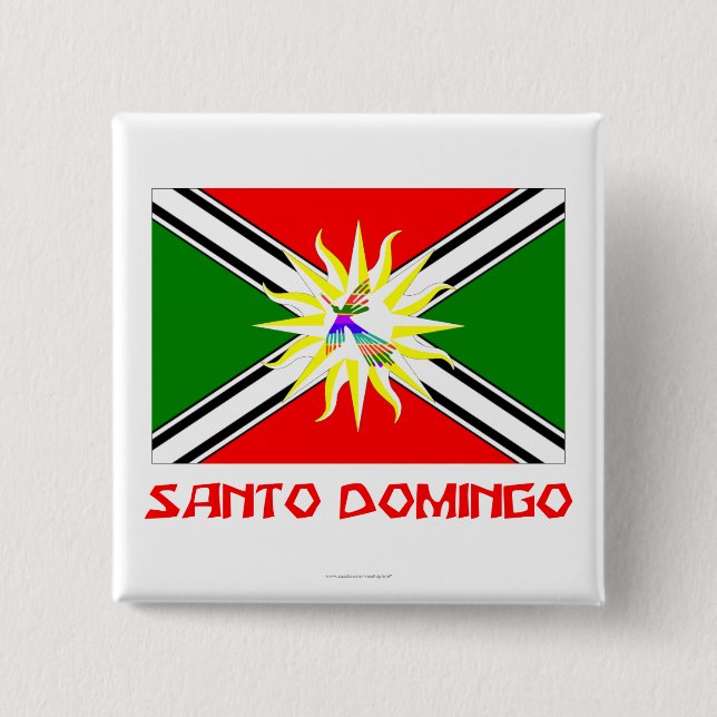 Santo Domingo flagga med namn Knapp (Framsida)