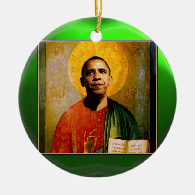 SANTOBAMA Grönt Emerald Julgransprydnad Keramik (Framsidan)