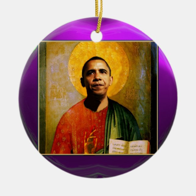 SANTOBAMA Lila Amethyst Julgransprydnad Keramik (Framsidan)