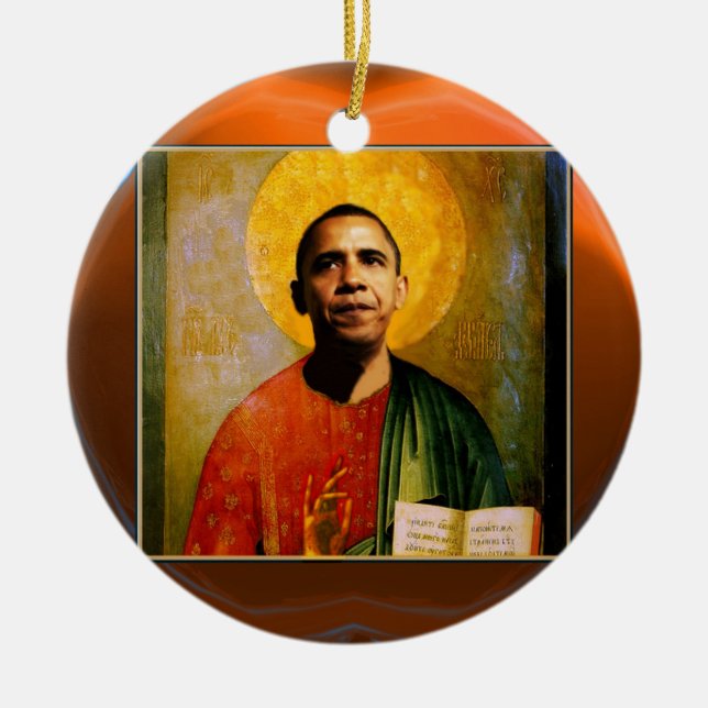 SANTOBAMA Orange Agate Julgransprydnad Keramik (Framsidan)
