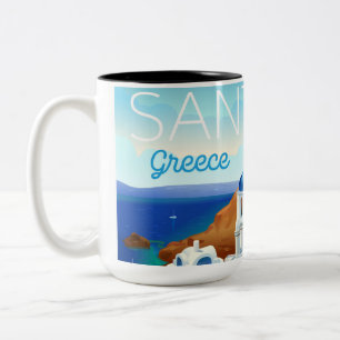 Santorin Island Två-Tonad Mugg