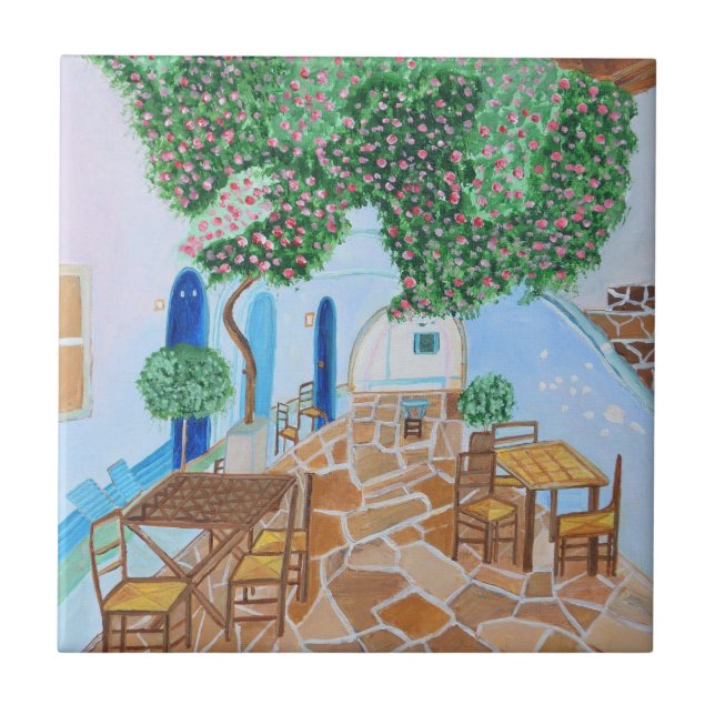 Santorini 2-dekorativ panel kakelplatta (Framsidan)