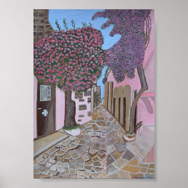 Santorini 2 Grekland Poster (Framsidan)