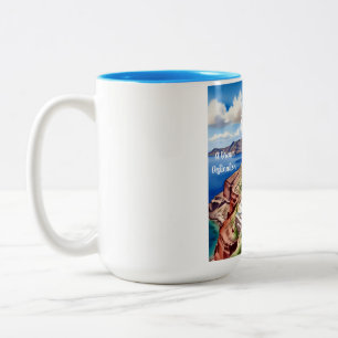 Santorini, A Dream Destination,Mugg Två-Tonad Mugg