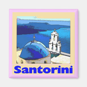 Santorini affisch magnet